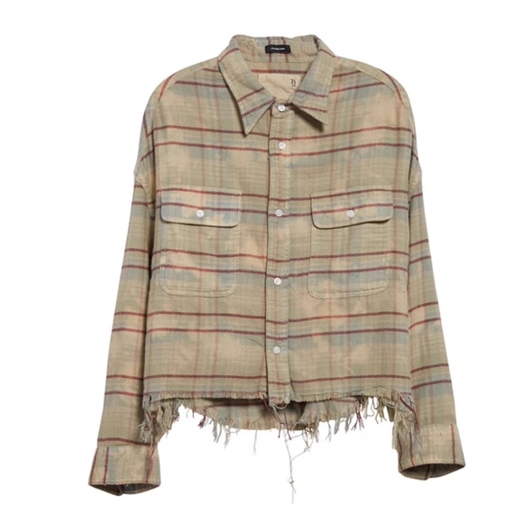 R13 Beige Plaid Button Down Shirt - Picture 5 of 11